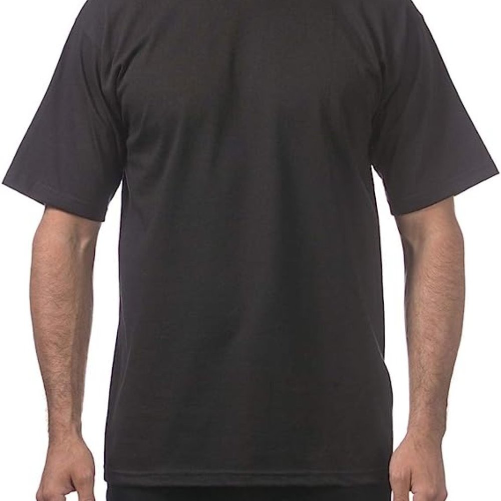 Pro Club Men's Black 2XL-3XL Heavyweight Cotton Short Sleeve Crew Neck T-Shirt